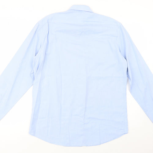 Sfera Men Mens Blue  Cotton  Dress Shirt Size L Collared Button