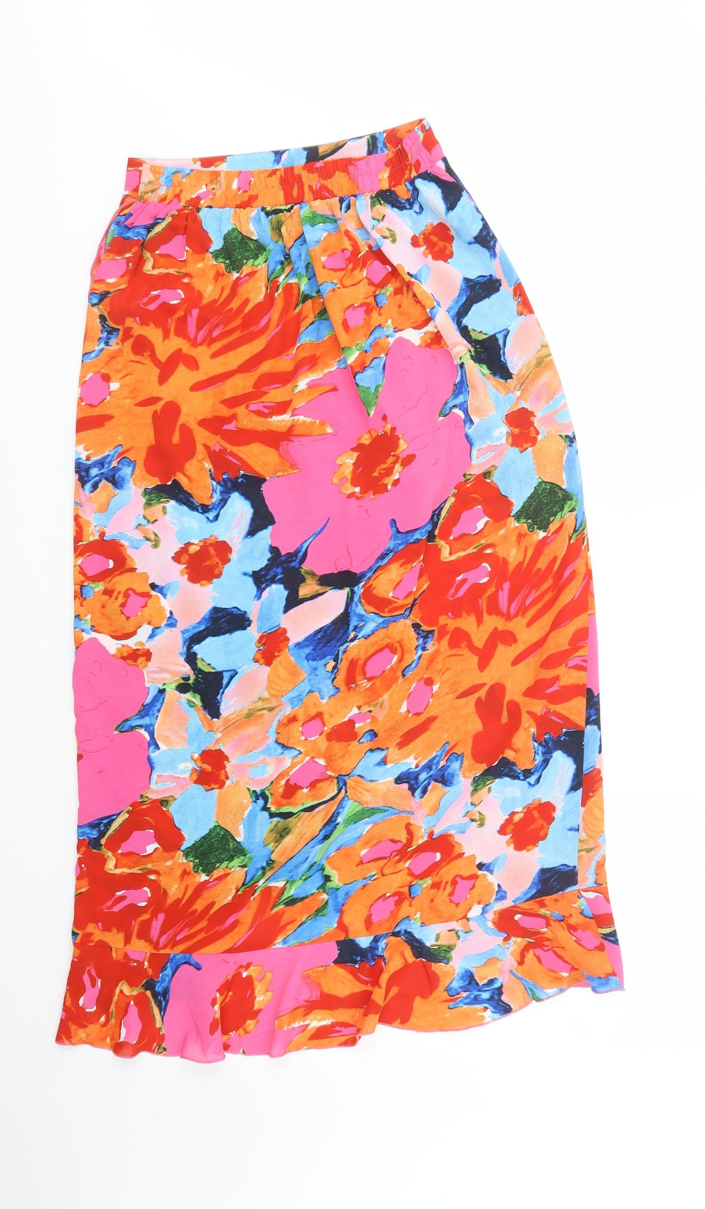 Girl in Mind Womens Multicoloured Floral Polyester Wrap Skirt Size 8