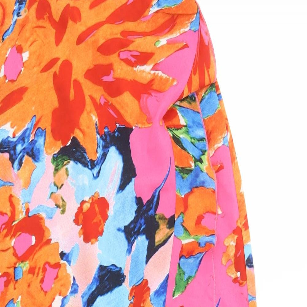 Girl in Mind Womens Multicoloured Floral Polyester Wrap Skirt Size 8