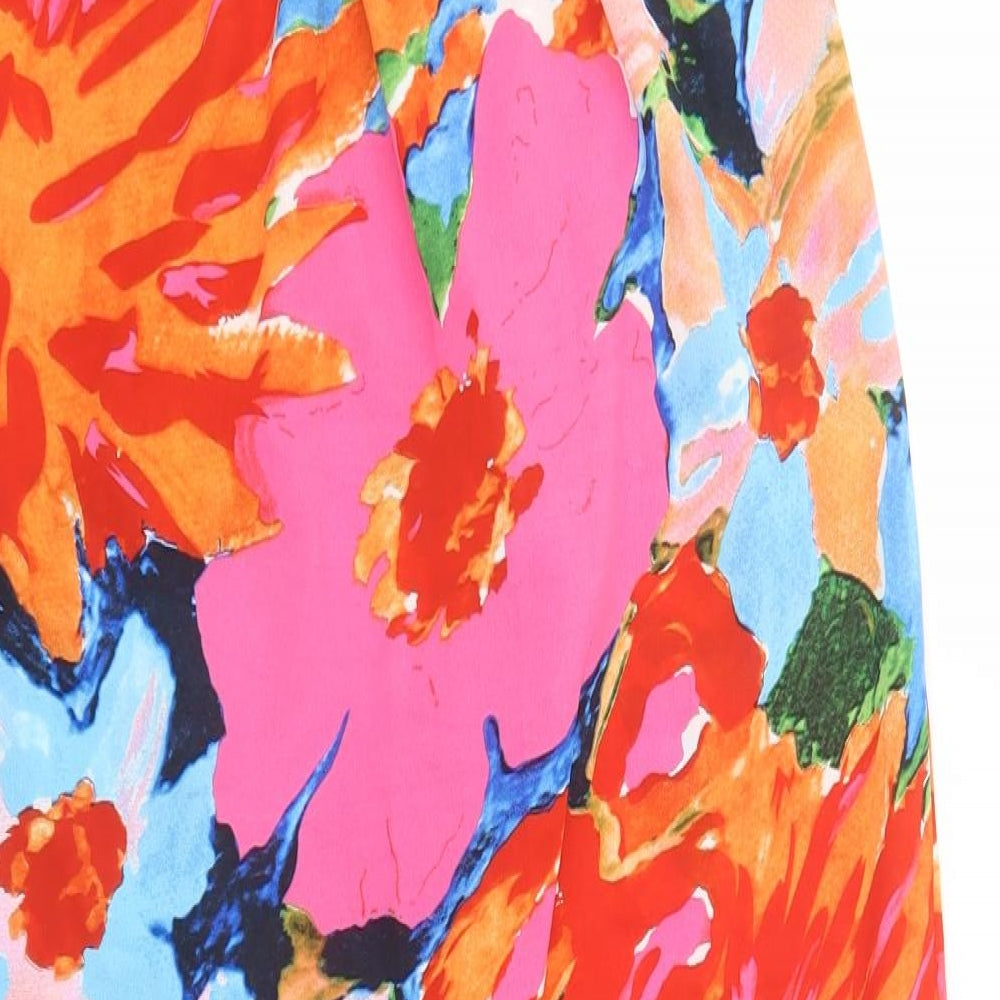 Girl in Mind Womens Multicoloured Floral Polyester Wrap Skirt Size 8