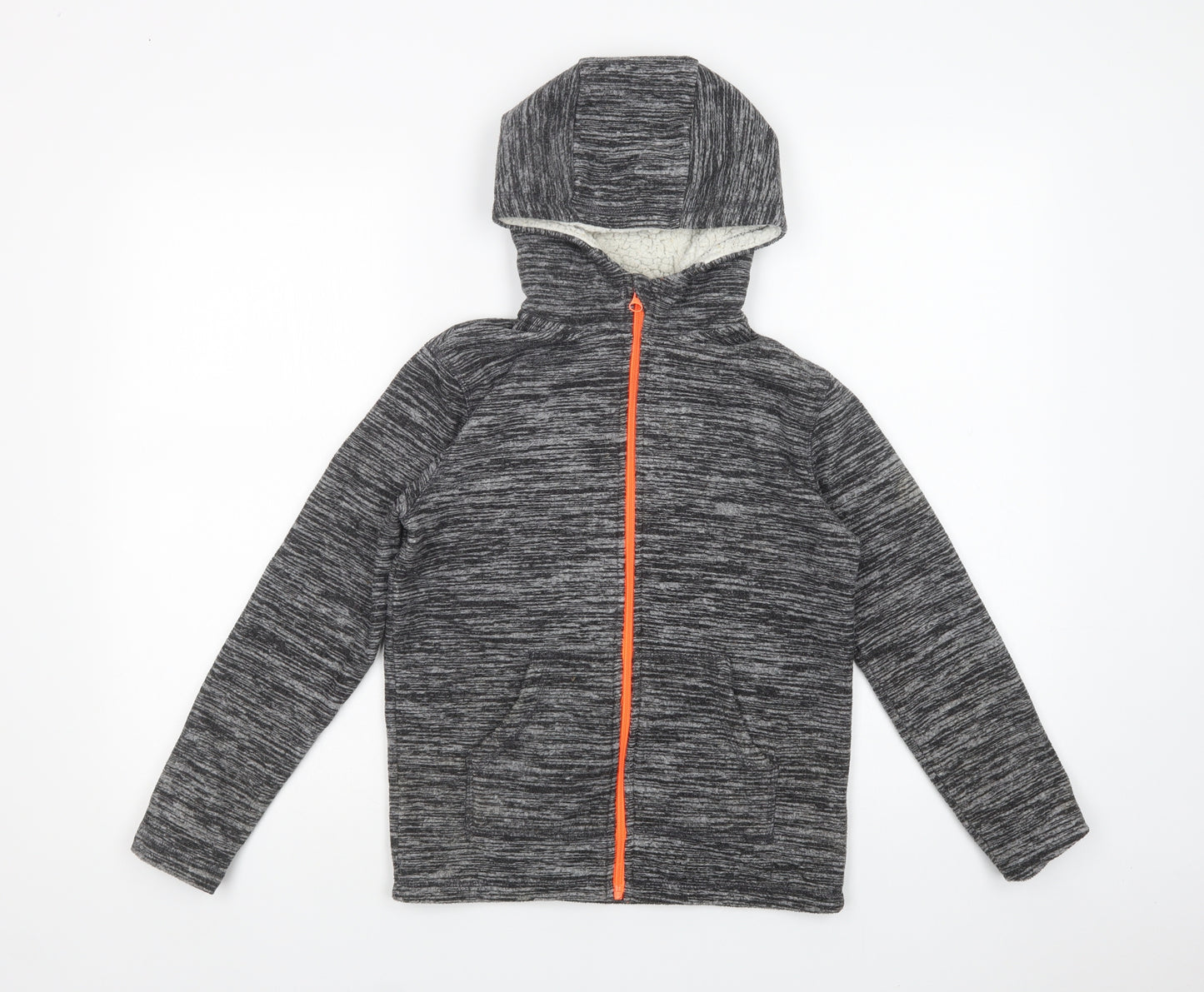 Dunnes Stores Girls Grey  Polyester Full Zip Hoodie Size 10-11 Years  Zip