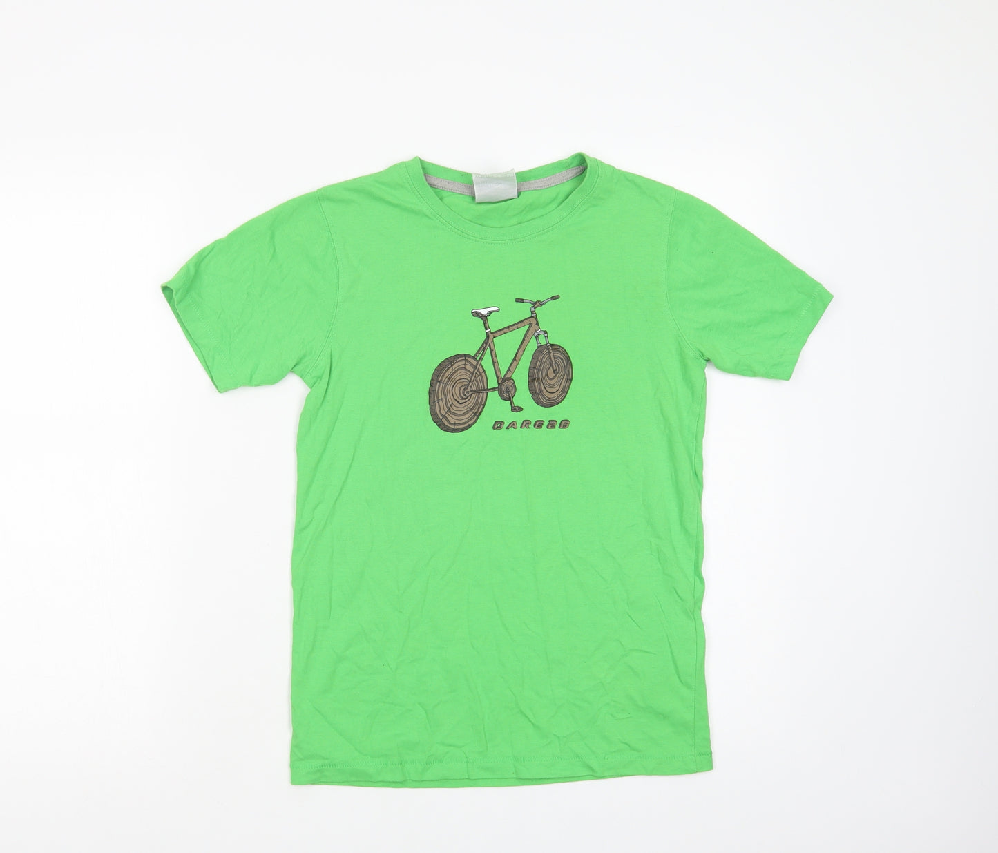 Regatta Boys Green  Cotton Pullover T-Shirt Size 14-15 Years Crew Neck Pullover - Bike
