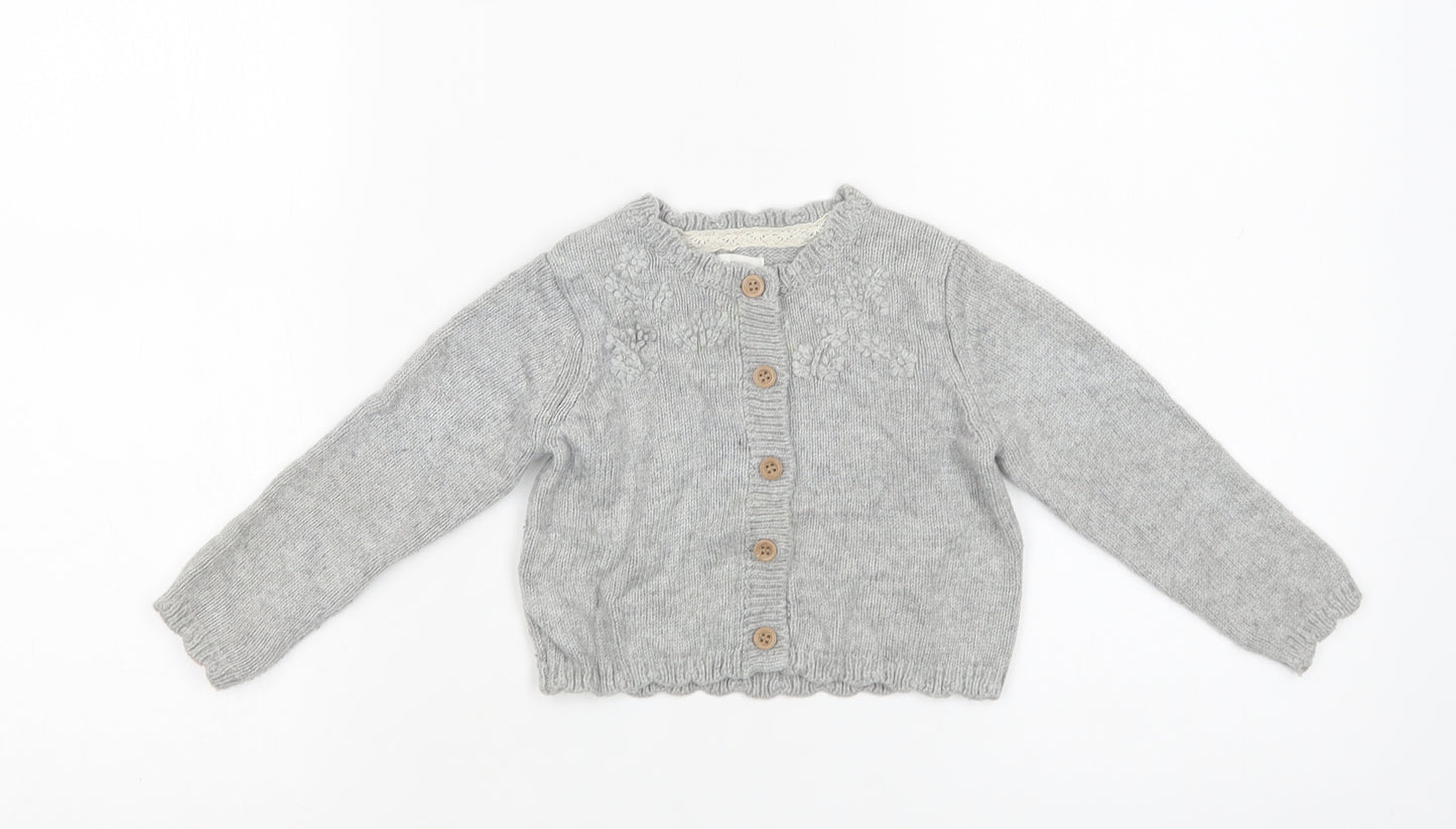 NEXT Baby Grey  Nylon Cardigan Jumper Size 18-24 Months  Button