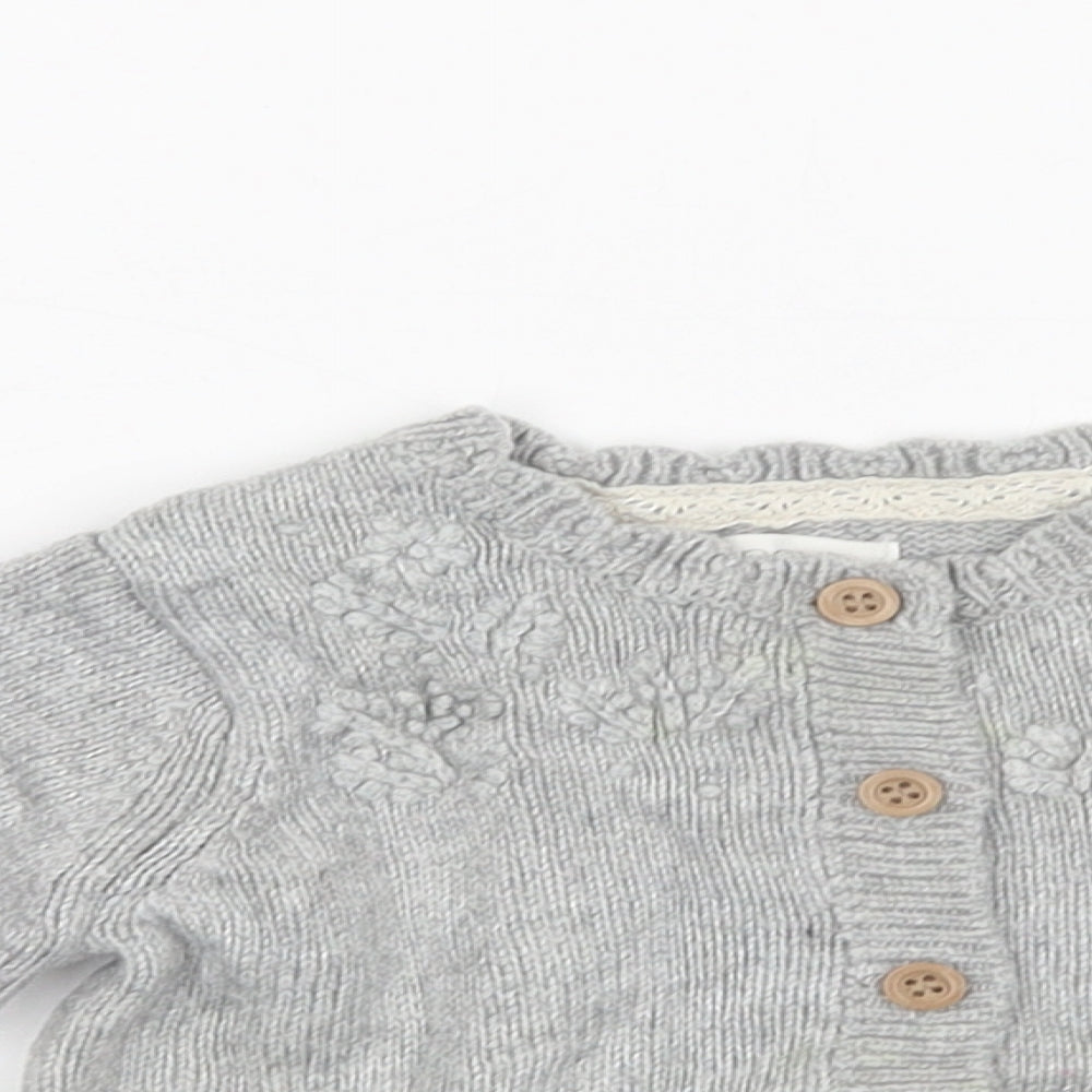 NEXT Baby Grey  Nylon Cardigan Jumper Size 18-24 Months  Button
