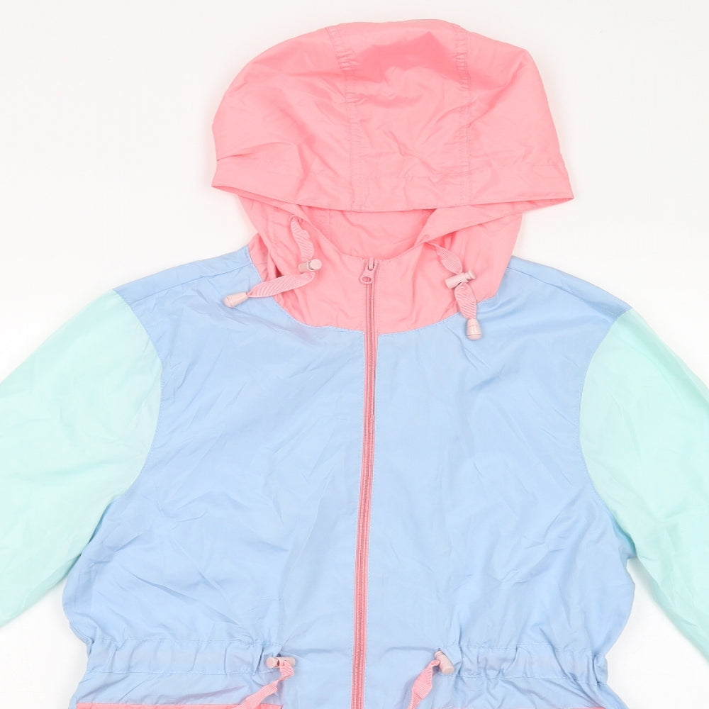 Brave Soul Womens Multicoloured   Rain Coat Jacket Size S  Zip