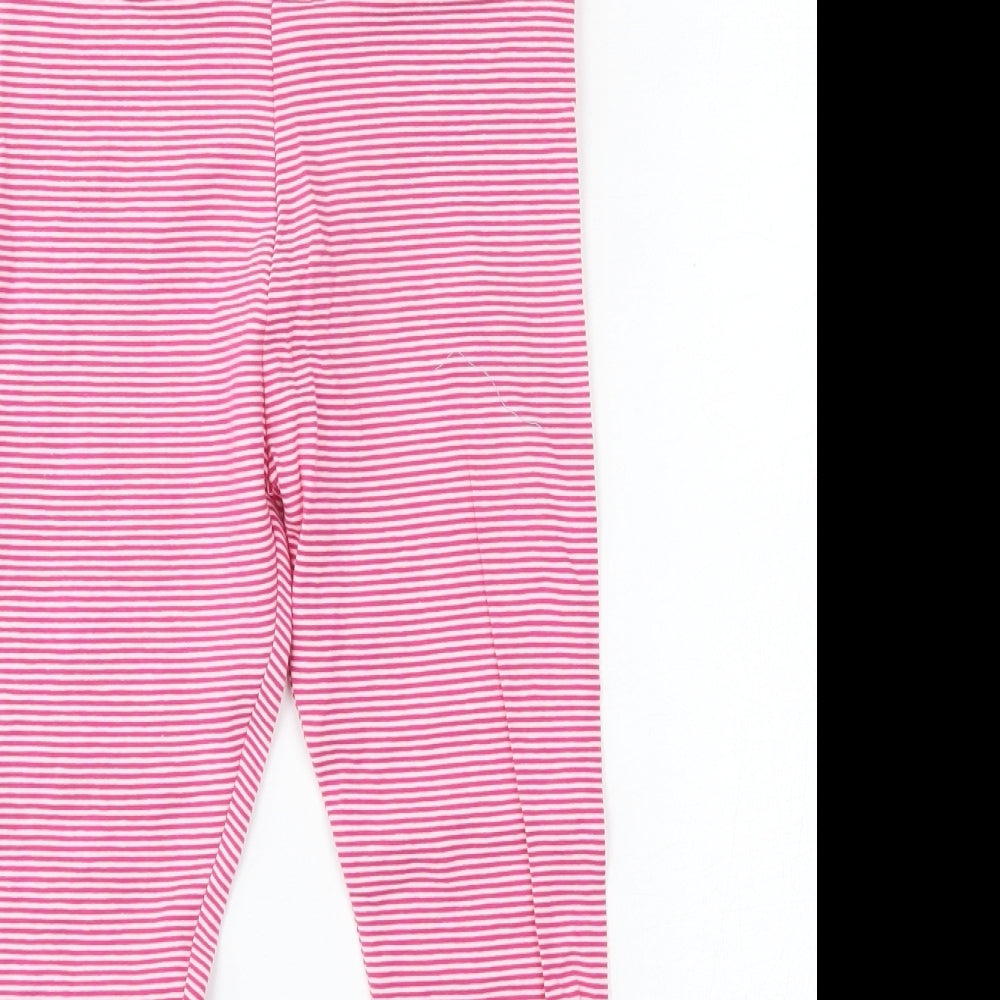 Mini Club Girls Pink Striped Cotton Jogger Trousers Size 5-6 Years  Regular  - Leggings
