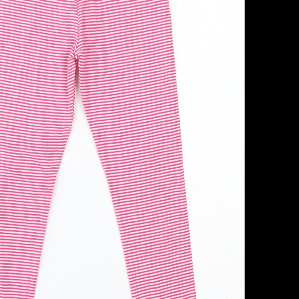 Mini Club Girls Pink Striped Cotton Jogger Trousers Size 5-6 Years  Regular  - Leggings