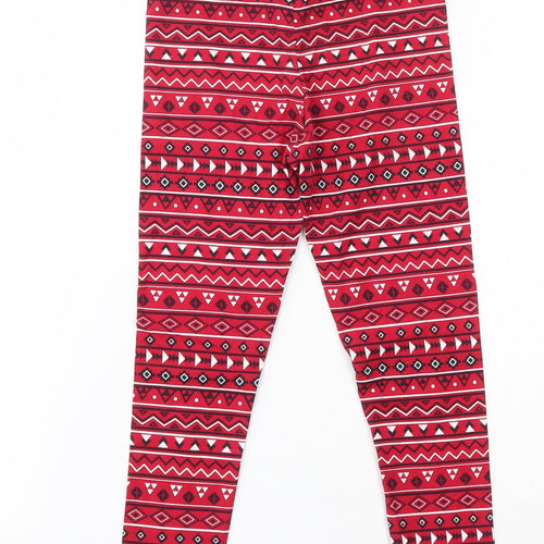 St Bernard for Dunnes stores Girls Red Geometric Cotton Jogger Trousers   Regular  - Leggings