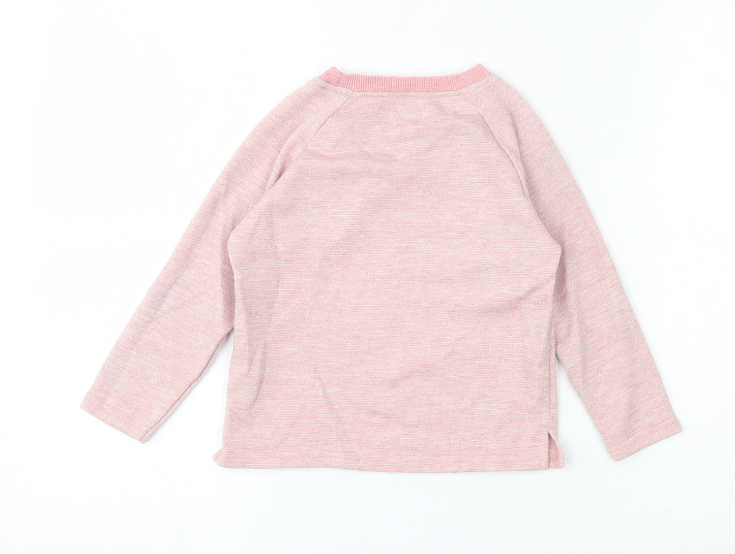 Primark Girls Pink  Polyester Pullover Sweatshirt Size 4-5 Years   - Horse