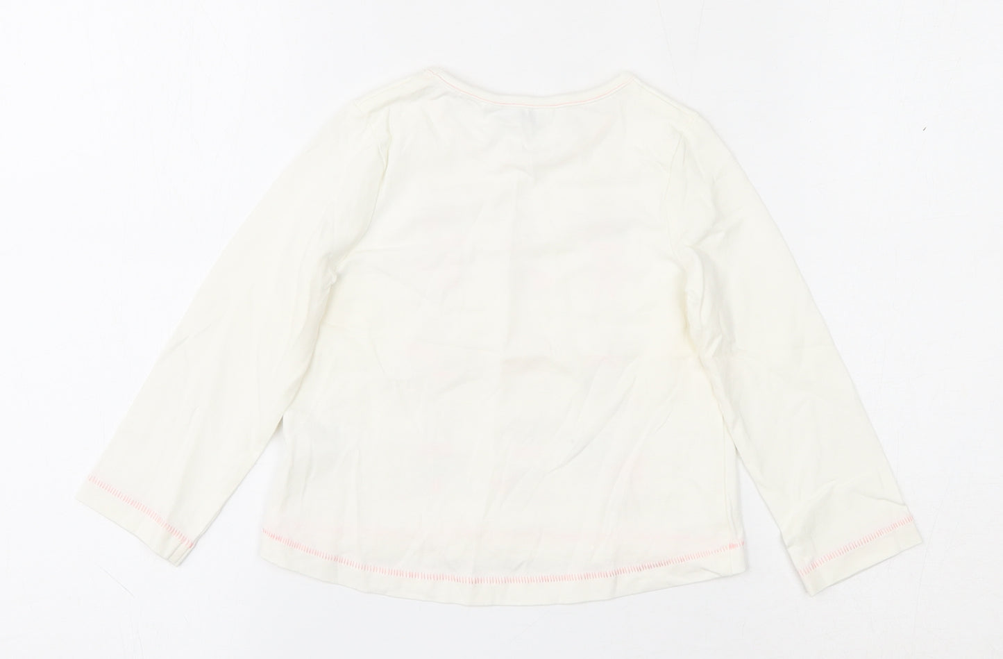 George Girls Ivory  100% Cotton Basic T-Shirt Size 2-3 Years Round Neck