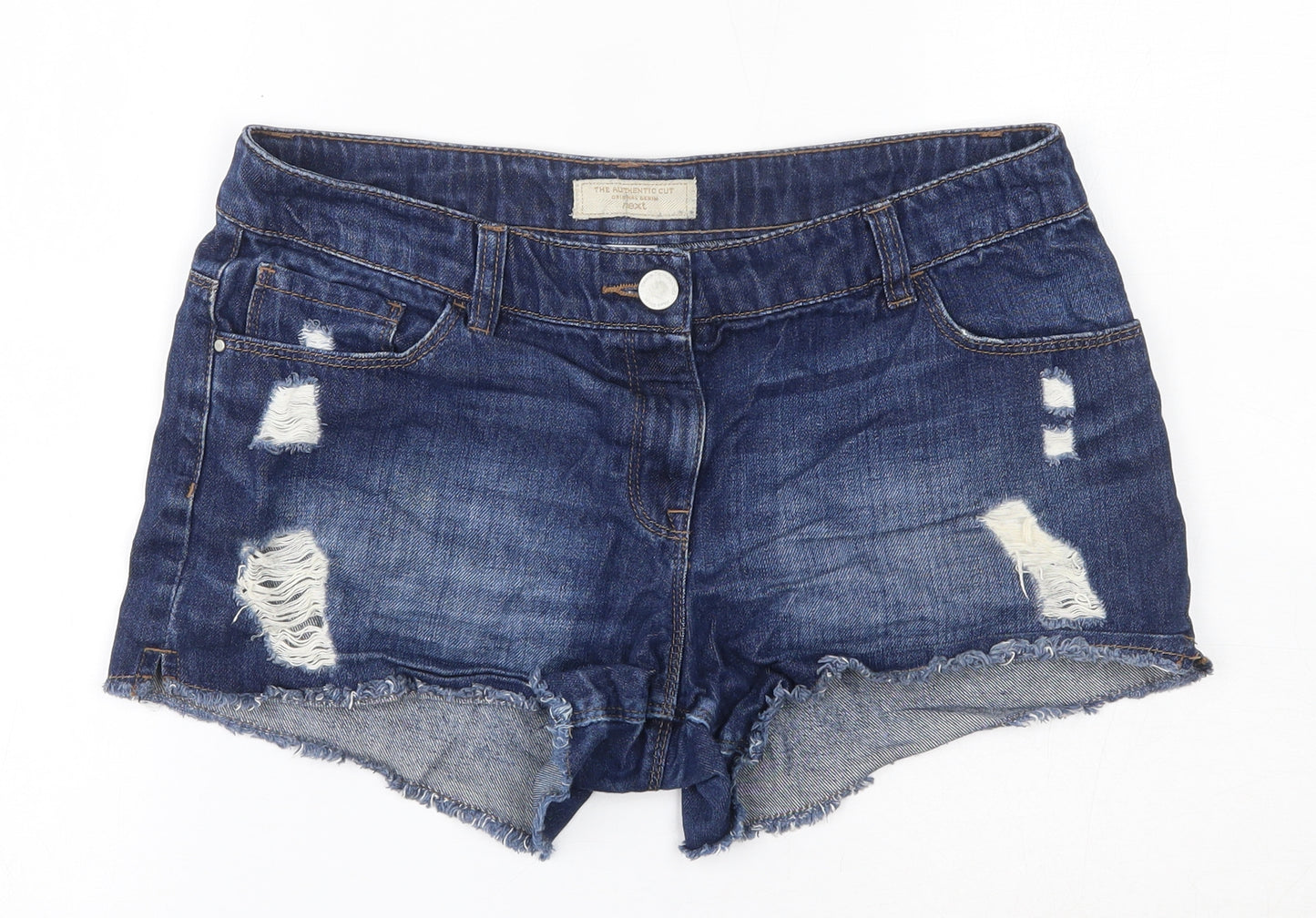 NEXT Girls Blue  100% Cotton Cut-Off Shorts Size 16 Years  Regular Zip