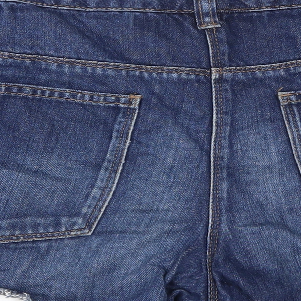 NEXT Girls Blue  100% Cotton Cut-Off Shorts Size 16 Years  Regular Zip