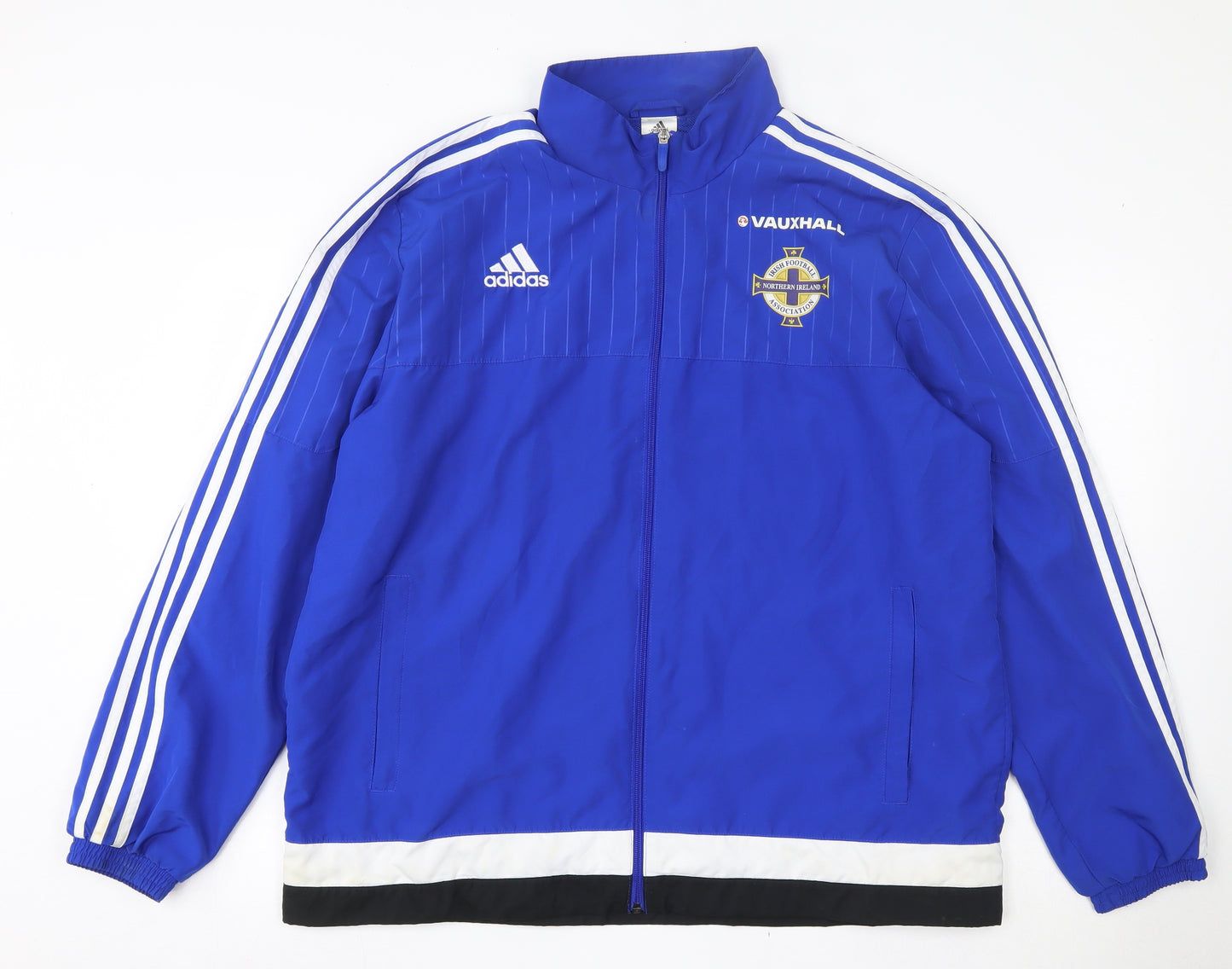 adidas Mens Blue Striped  Jacket  Size XL  Zip - Northen Island Football association