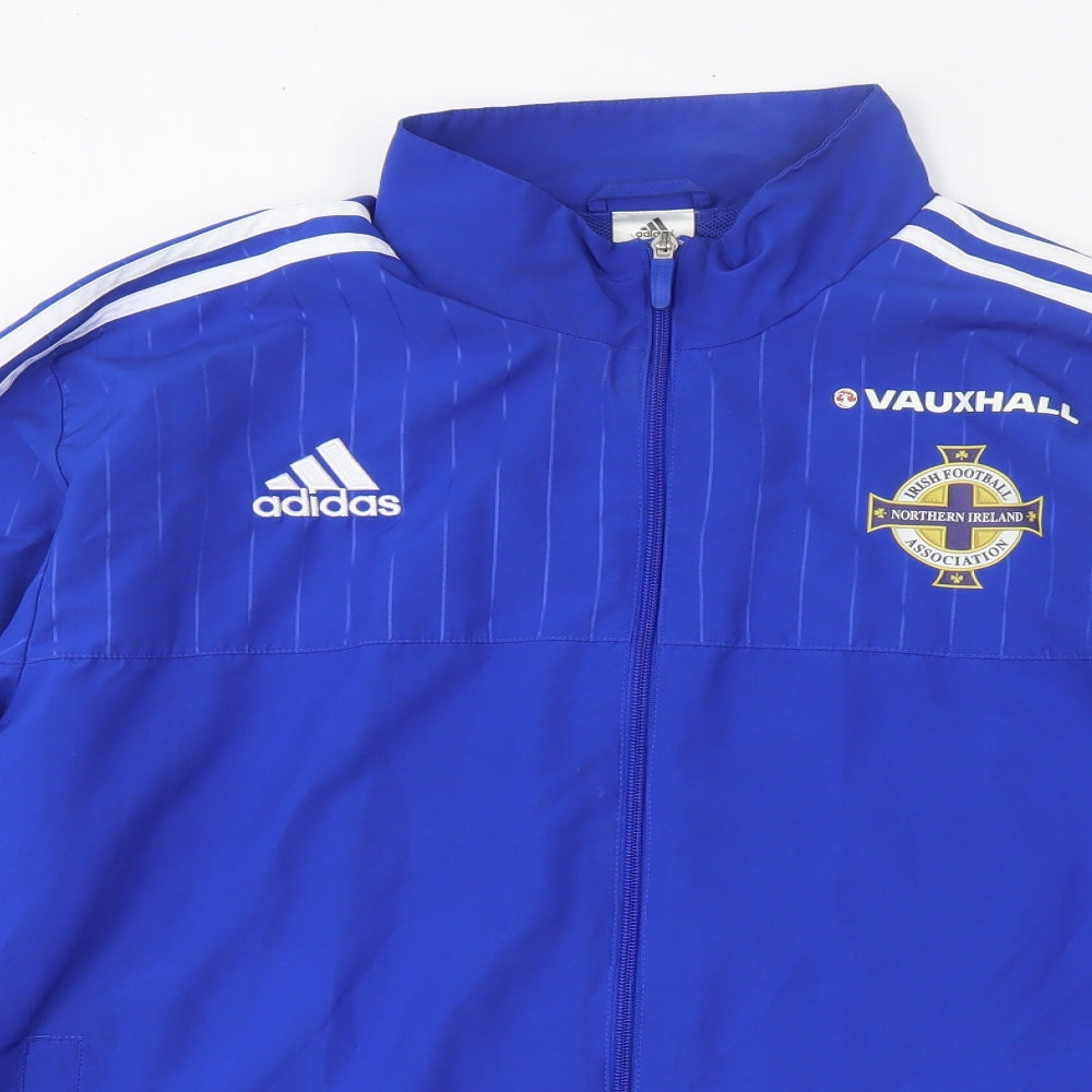 adidas Mens Blue Striped  Jacket  Size XL  Zip - Northen Island Football association