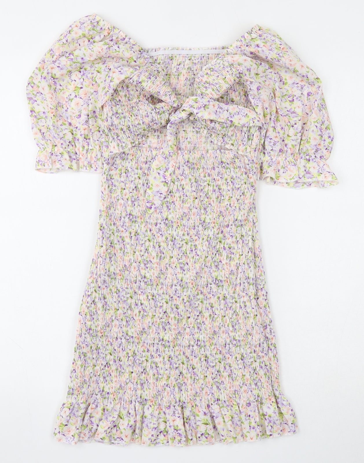 SheIn Womens Multicoloured Floral Polyester Skater Dress  Size S  V-Neck