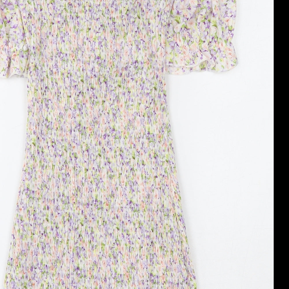 SheIn Womens Multicoloured Floral Polyester Skater Dress  Size S  V-Neck