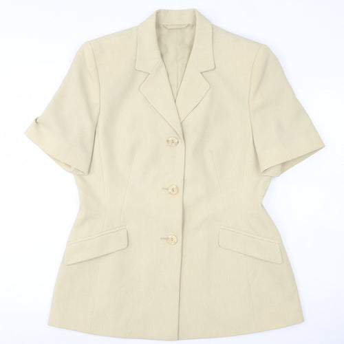 BHS Womens Beige  100% Polyester Jacket Suit Jacket Size 14