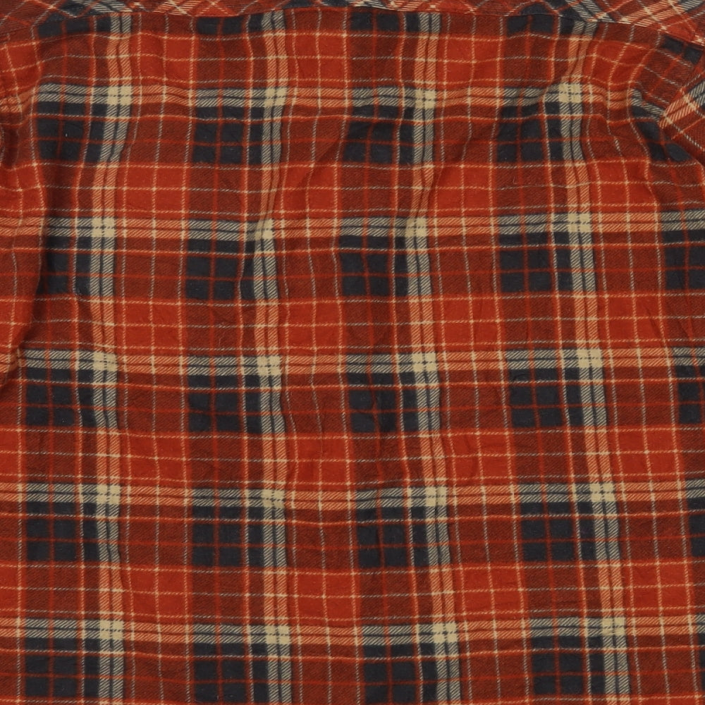 Kensington Mens Multicoloured Plaid Cotton  Button-Up Size XL Collared Button