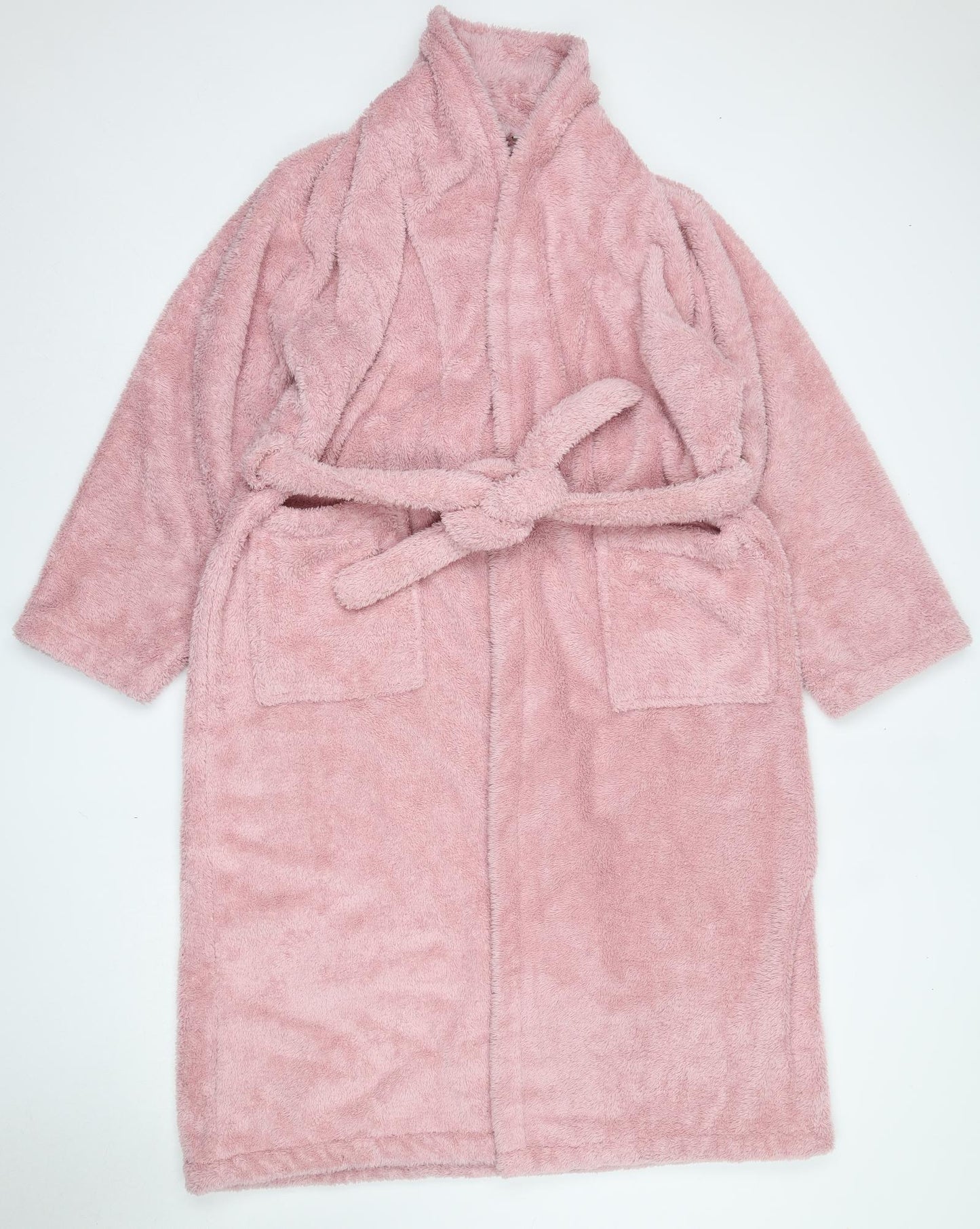 John Lewis Womens Pink Solid Polyester Top Robe Size 8  Tie