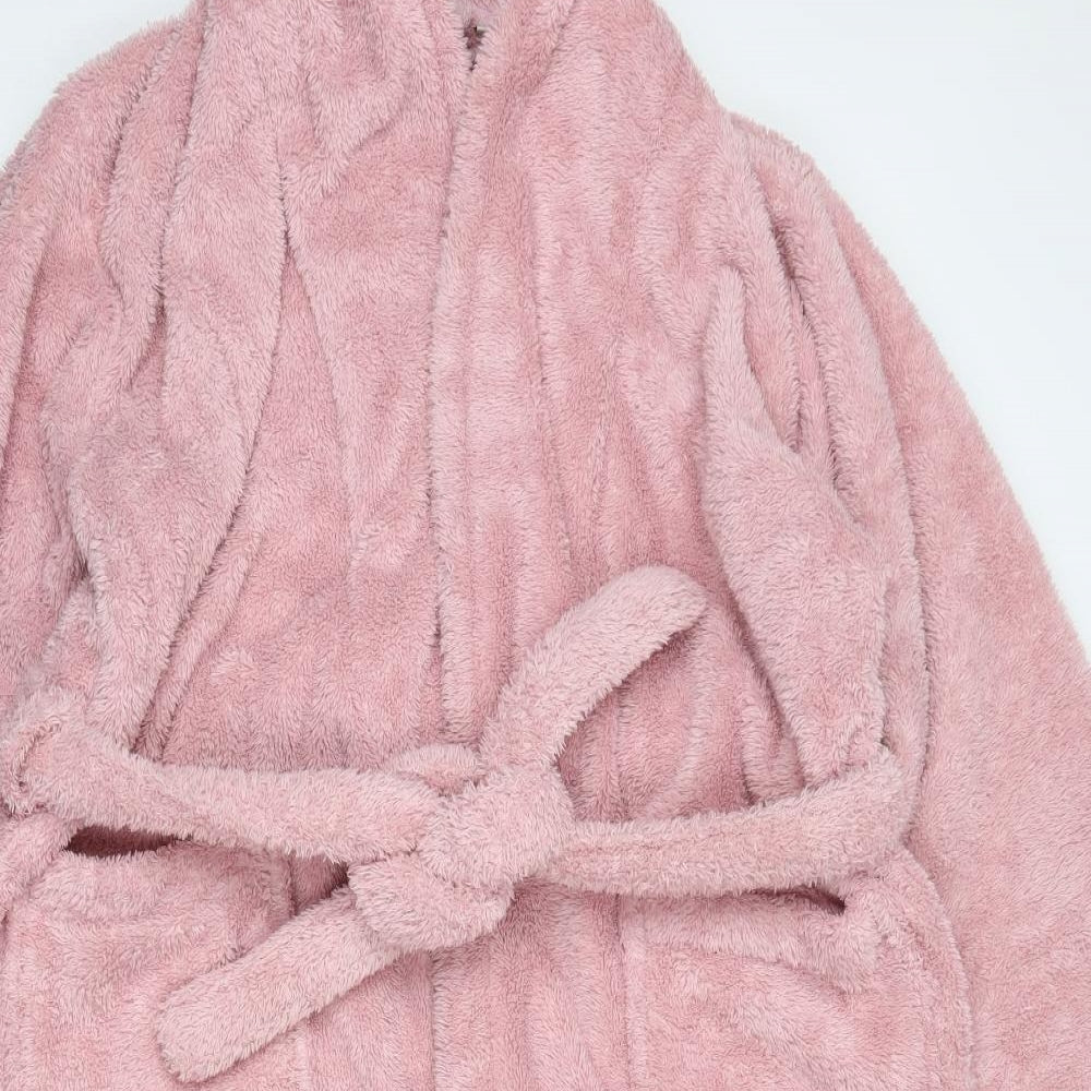 John Lewis Womens Pink Solid Polyester Top Robe Size 8  Tie