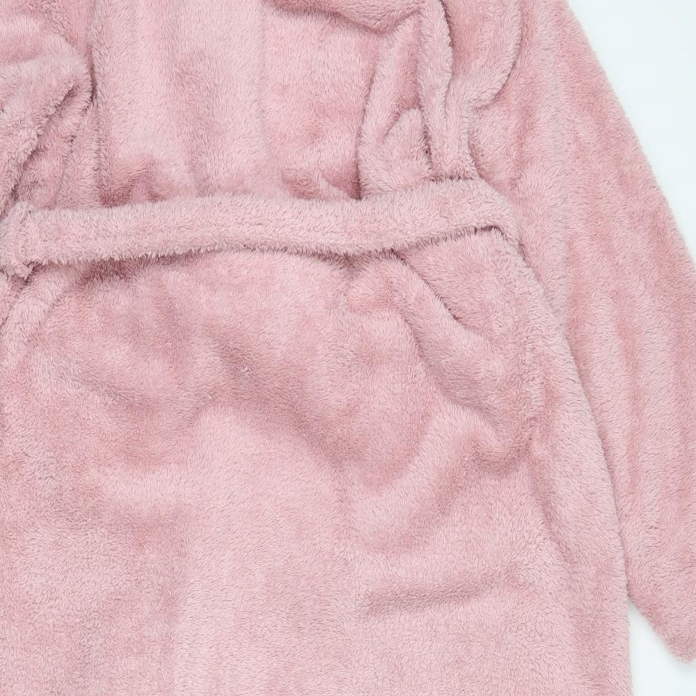 John Lewis Womens Pink Solid Polyester Top Robe Size 8  Tie