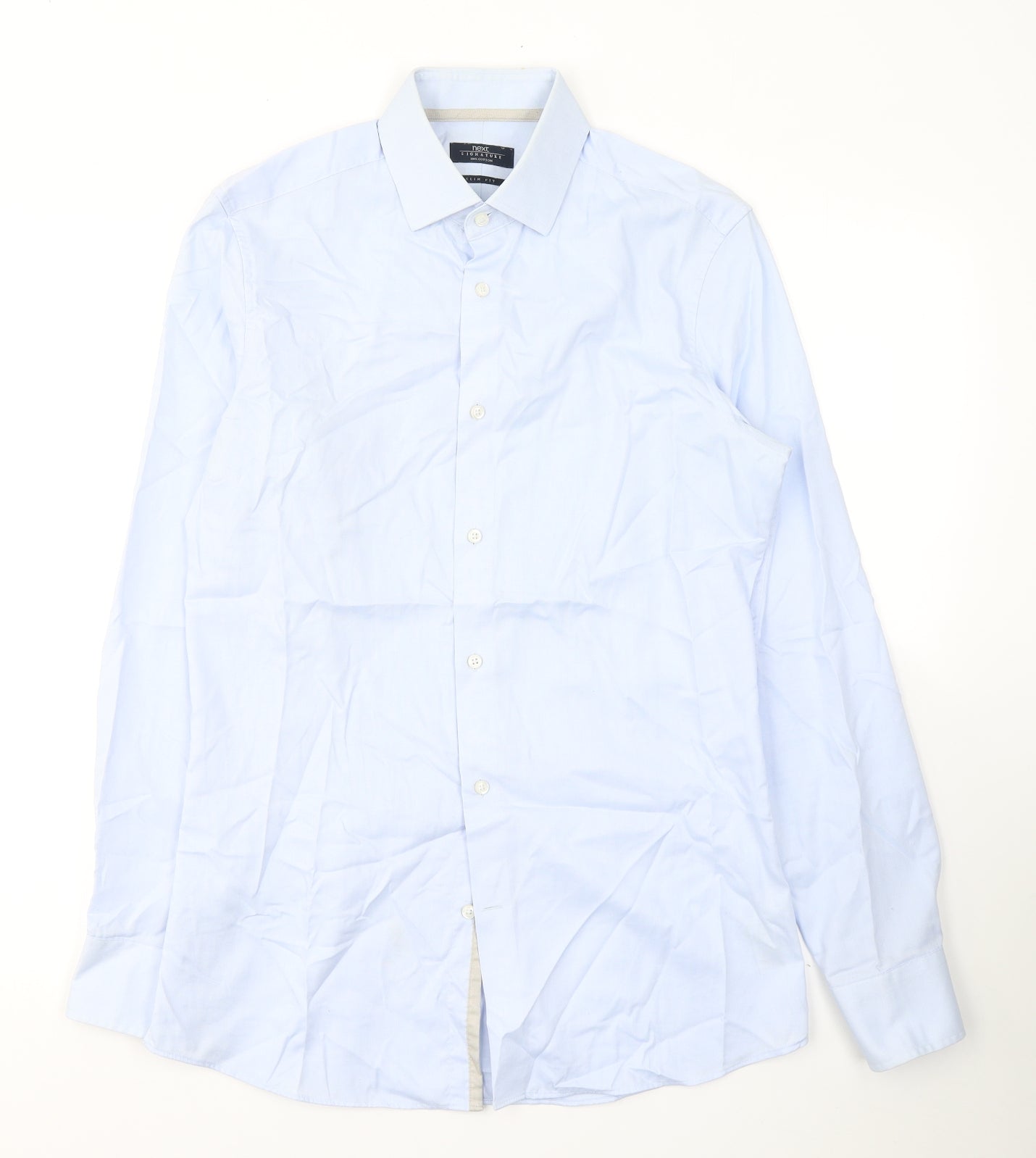 NEXT Mens Blue  Cotton  Dress Shirt Size M Collared Button