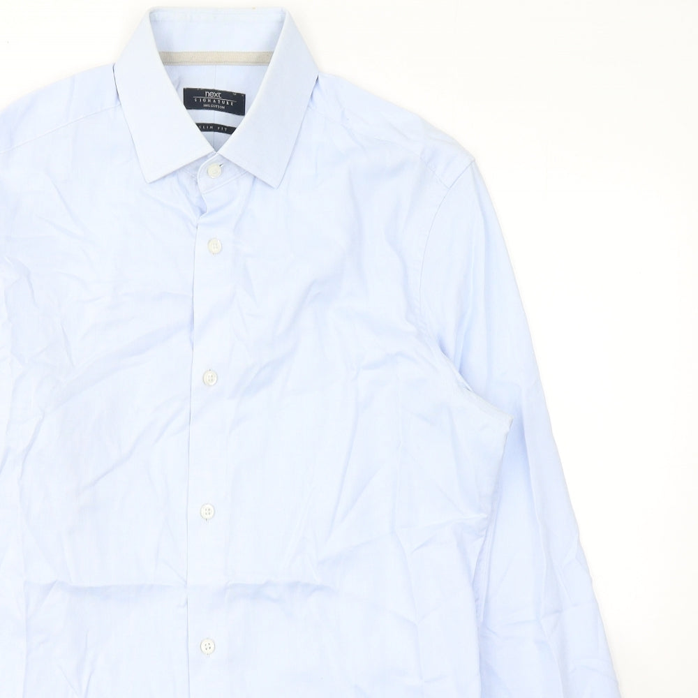 NEXT Mens Blue  Cotton  Dress Shirt Size M Collared Button