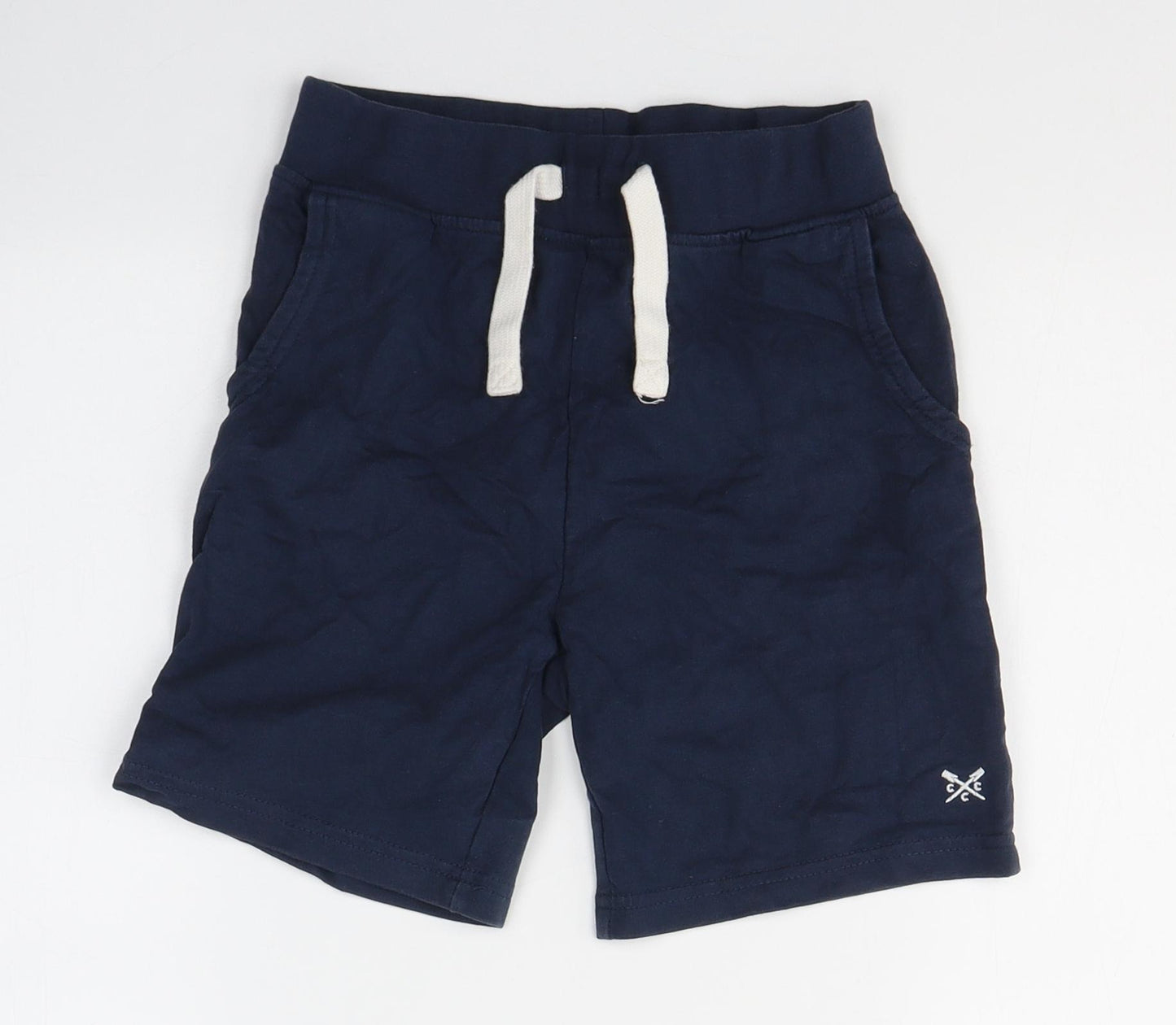 Crew Clothing Boys Blue  Cotton Sweat Shorts Size 7-8 Years  Regular Tie
