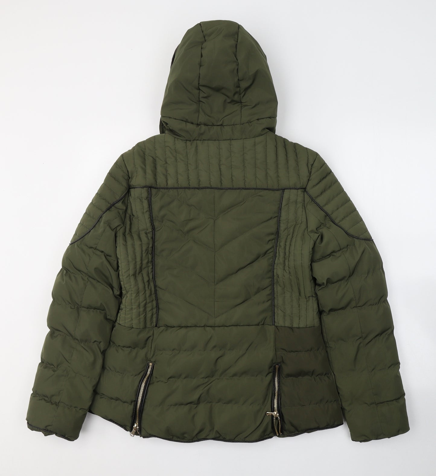 QED London Womens Green   Puffer Jacket Coat Size 10  Zip