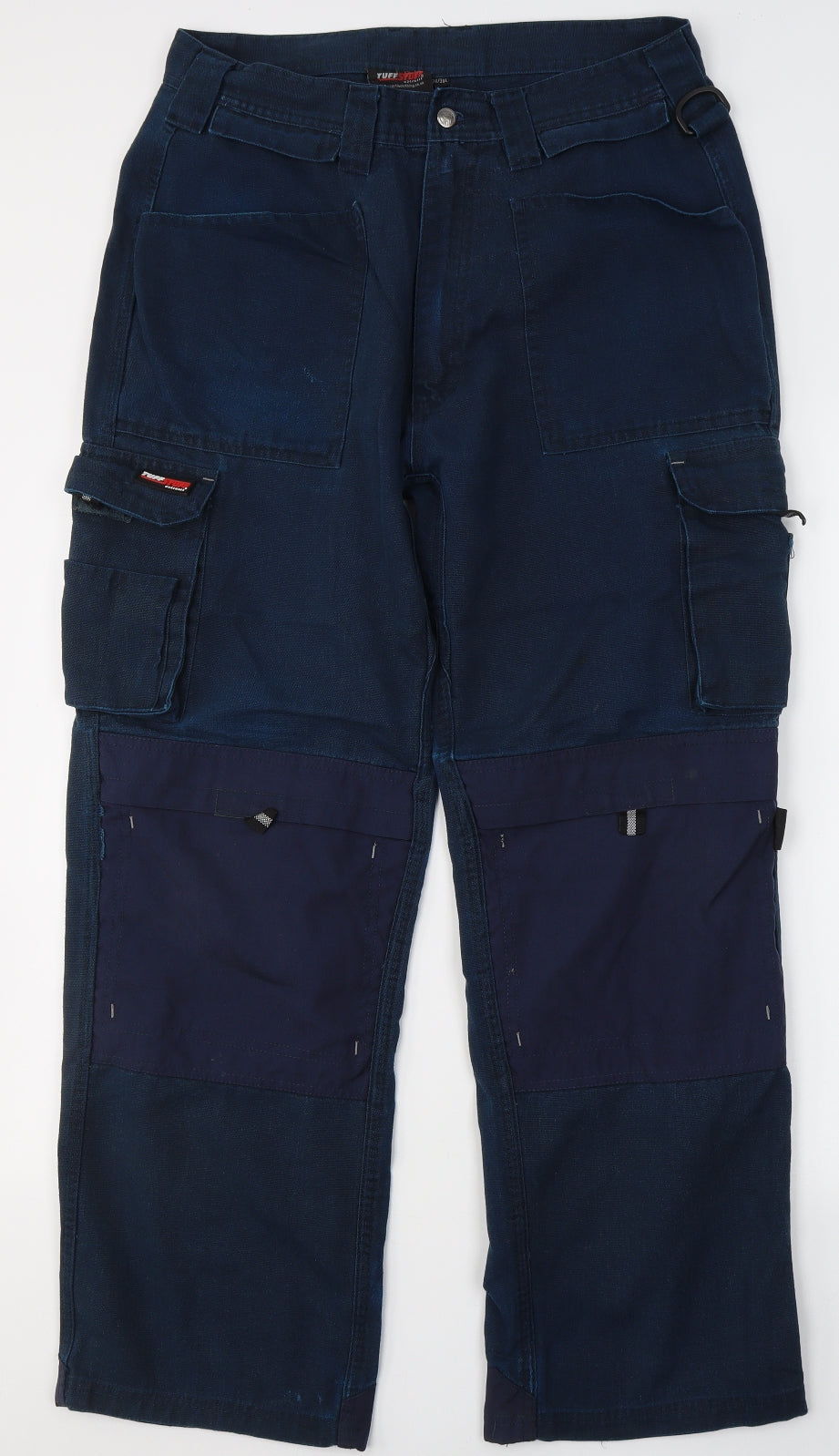 Tuffstuff Mens Blue  Polyester Carpenter Trousers Size 34 in L30 in Regular Button