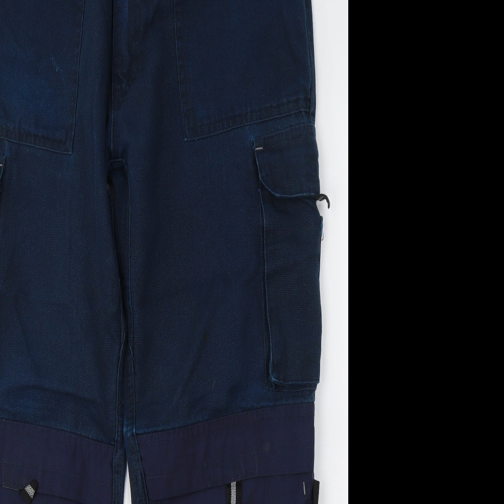Tuffstuff Mens Blue  Polyester Carpenter Trousers Size 34 in L30 in Regular Button