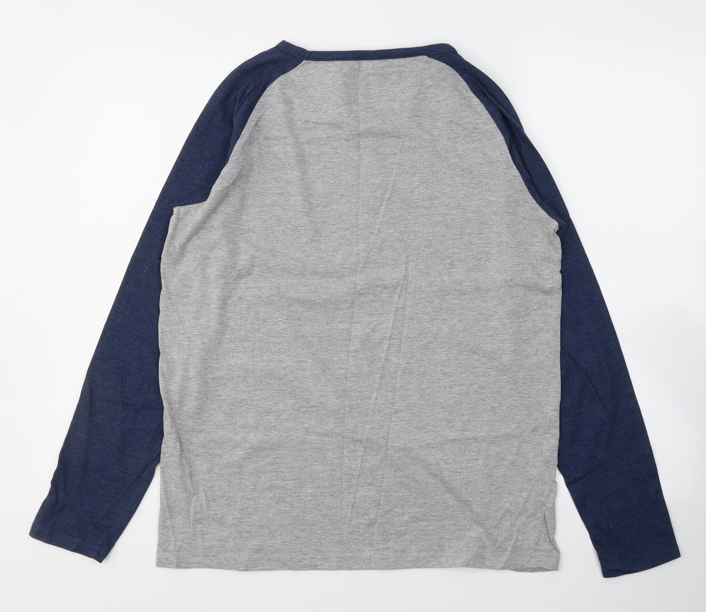 Cedar Wood State Mens Grey Colourblock Cotton  Nightshirt Size M  Pullover