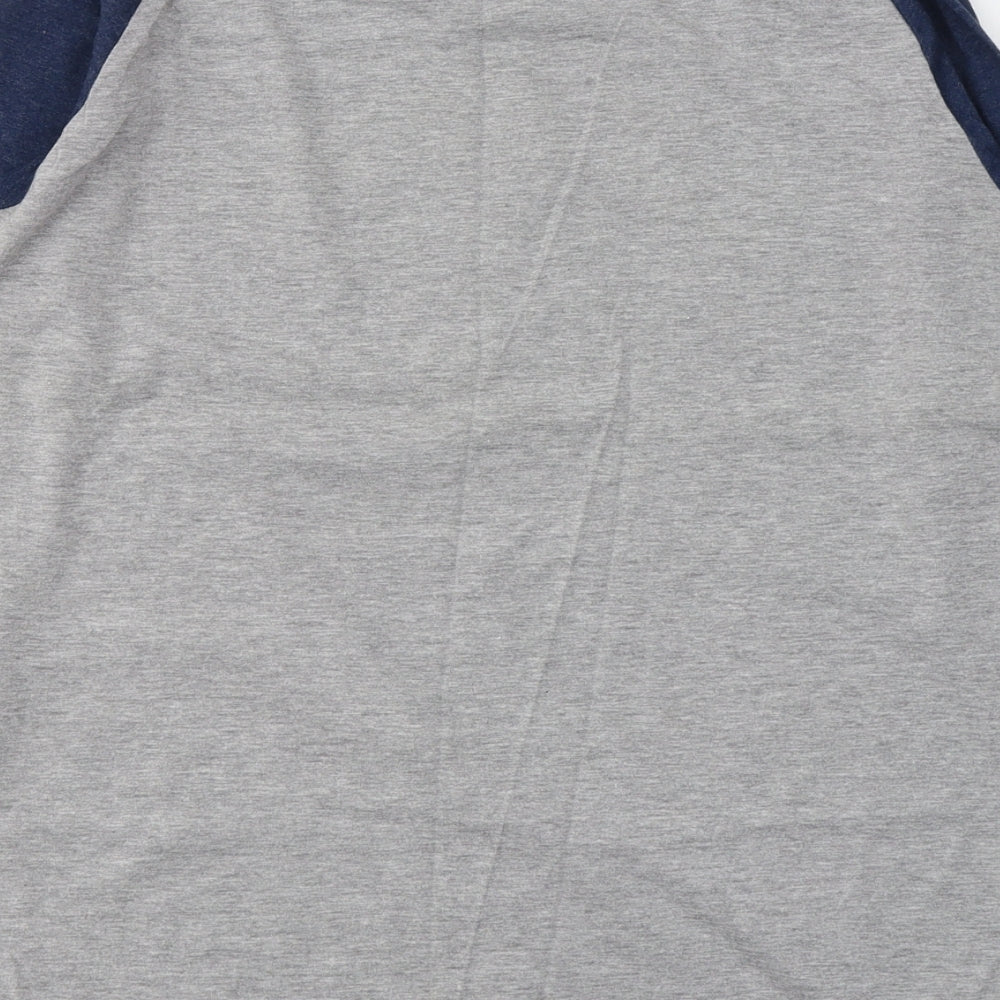 Cedar Wood State Mens Grey Colourblock Cotton  Nightshirt Size M  Pullover