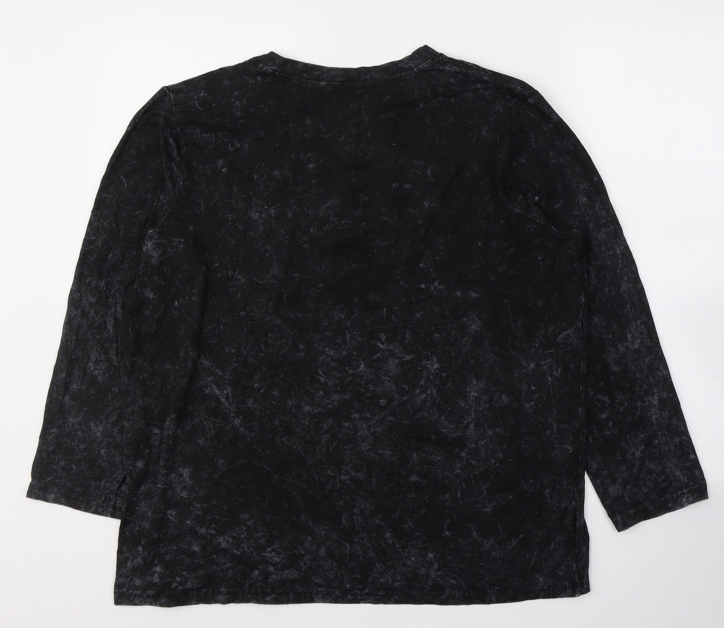 Boohoo Womens Black Paisley Cotton Pullover Sweatshirt Size 18  Pullover