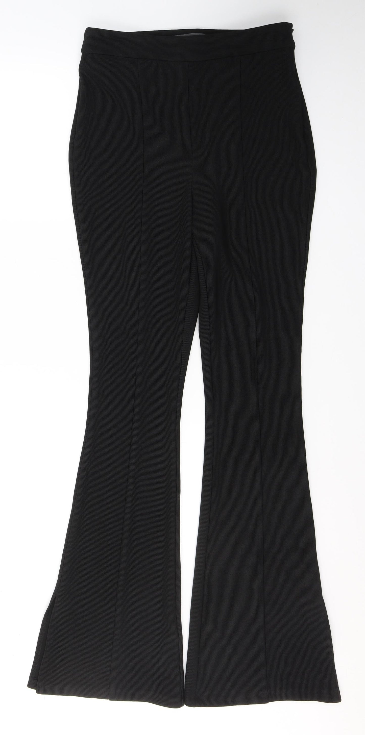 Primark Womens Black  Polyester Trousers  Size 10 L32 in Regular Zip