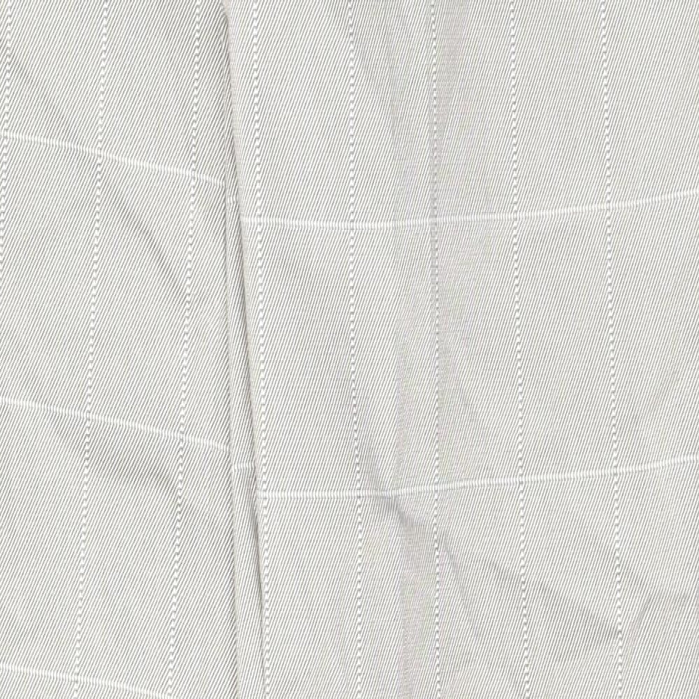 H&M Womens Grey Plaid Cotton Trousers  Size 10 L27 in Regular Button
