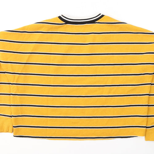 Primark Womens Yellow Striped Polyester Pullover Sweatshirt Size XS  Pullover