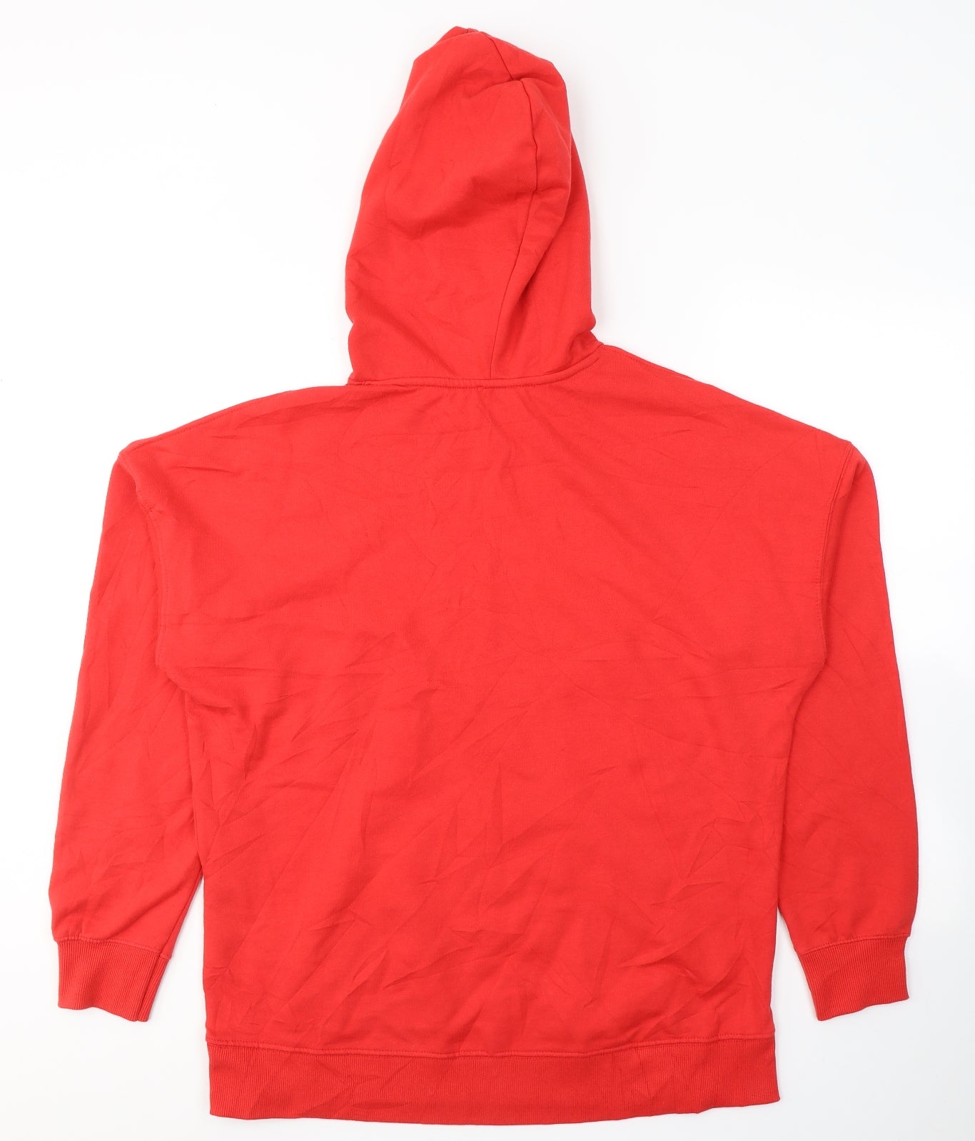 New Look Mens Red  Cotton Pullover Hoodie Size M