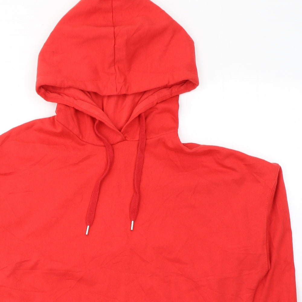 New Look Mens Red  Cotton Pullover Hoodie Size M
