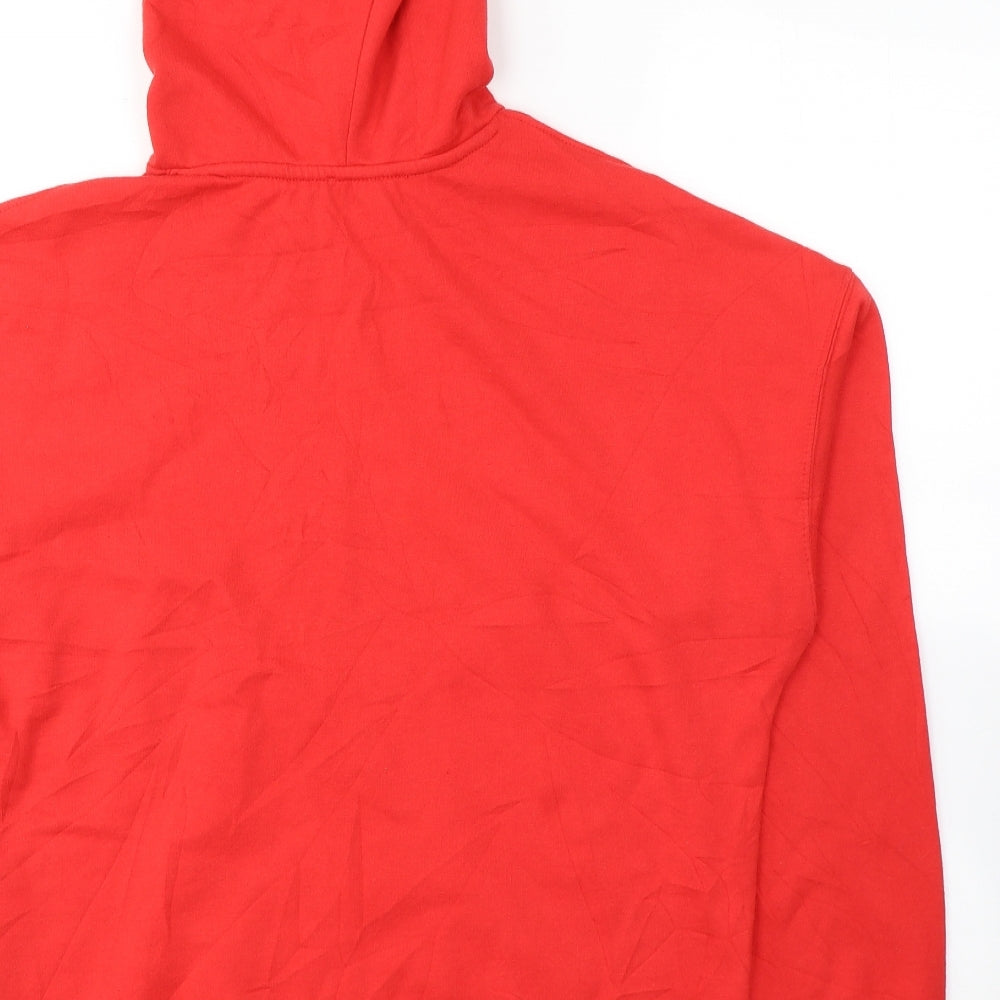 New Look Mens Red  Cotton Pullover Hoodie Size M