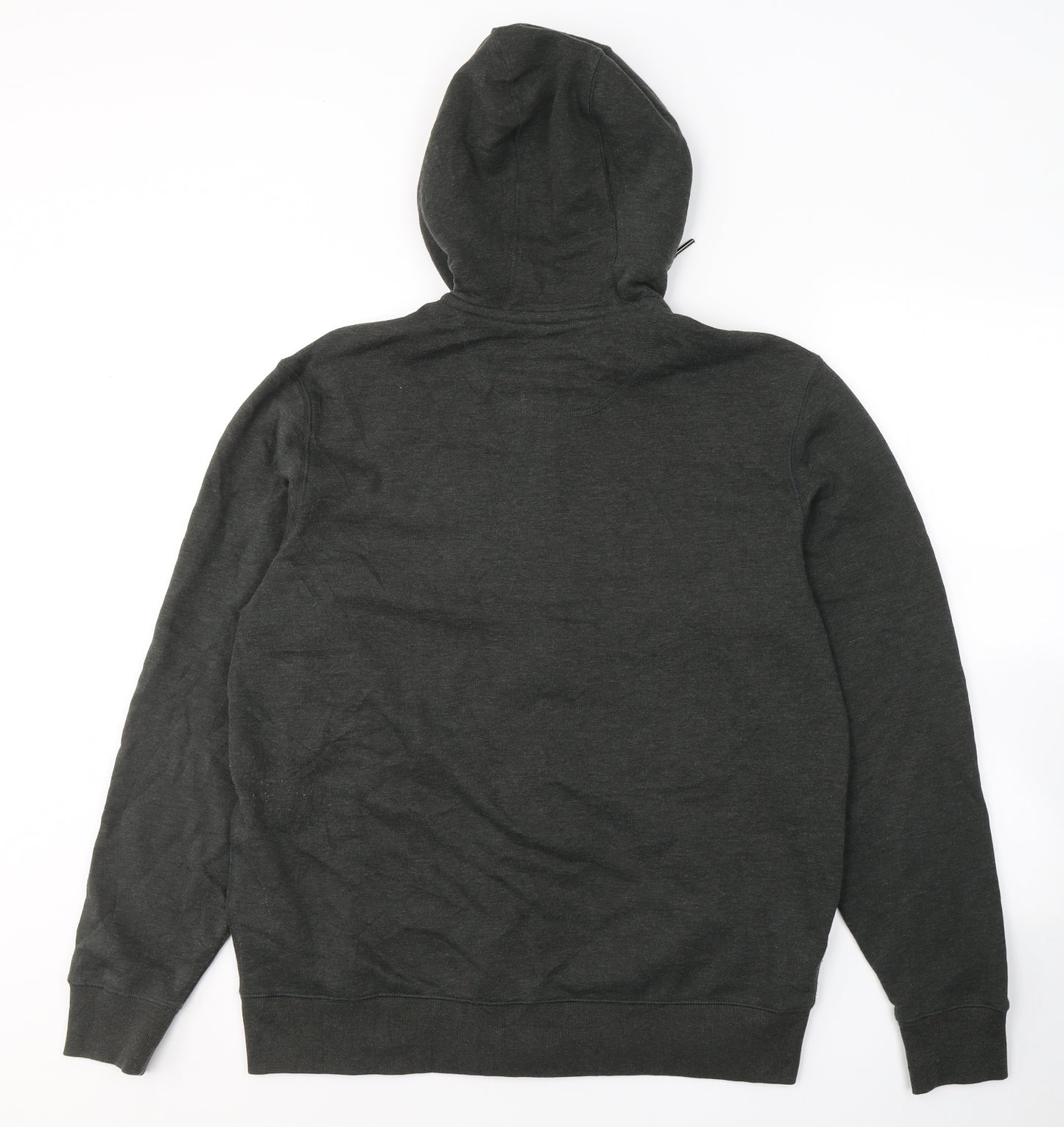 Marks and Spencer Mens Grey  Cotton Full Zip Hoodie Size L