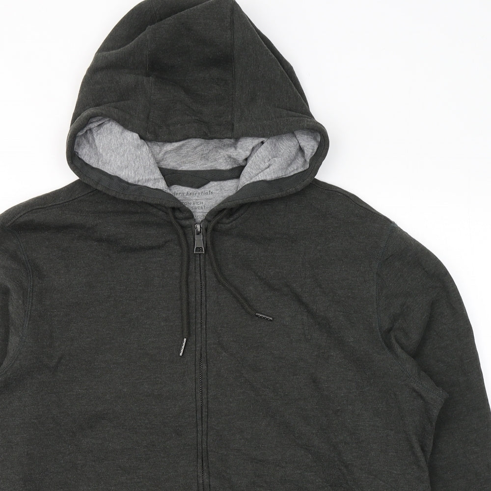 Marks and Spencer Mens Grey  Cotton Full Zip Hoodie Size L