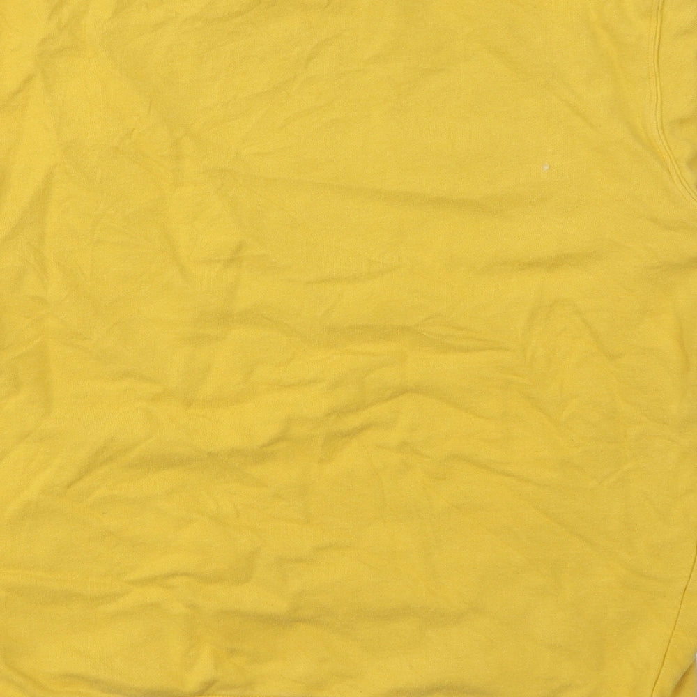 H&M Mens Yellow  Cotton Pullover Sweatshirt Size S