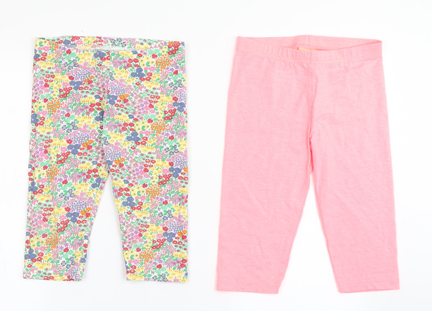 NEXT Girls Multicoloured Floral Cotton Cropped Trousers Size 8 Years  Regular Pullover