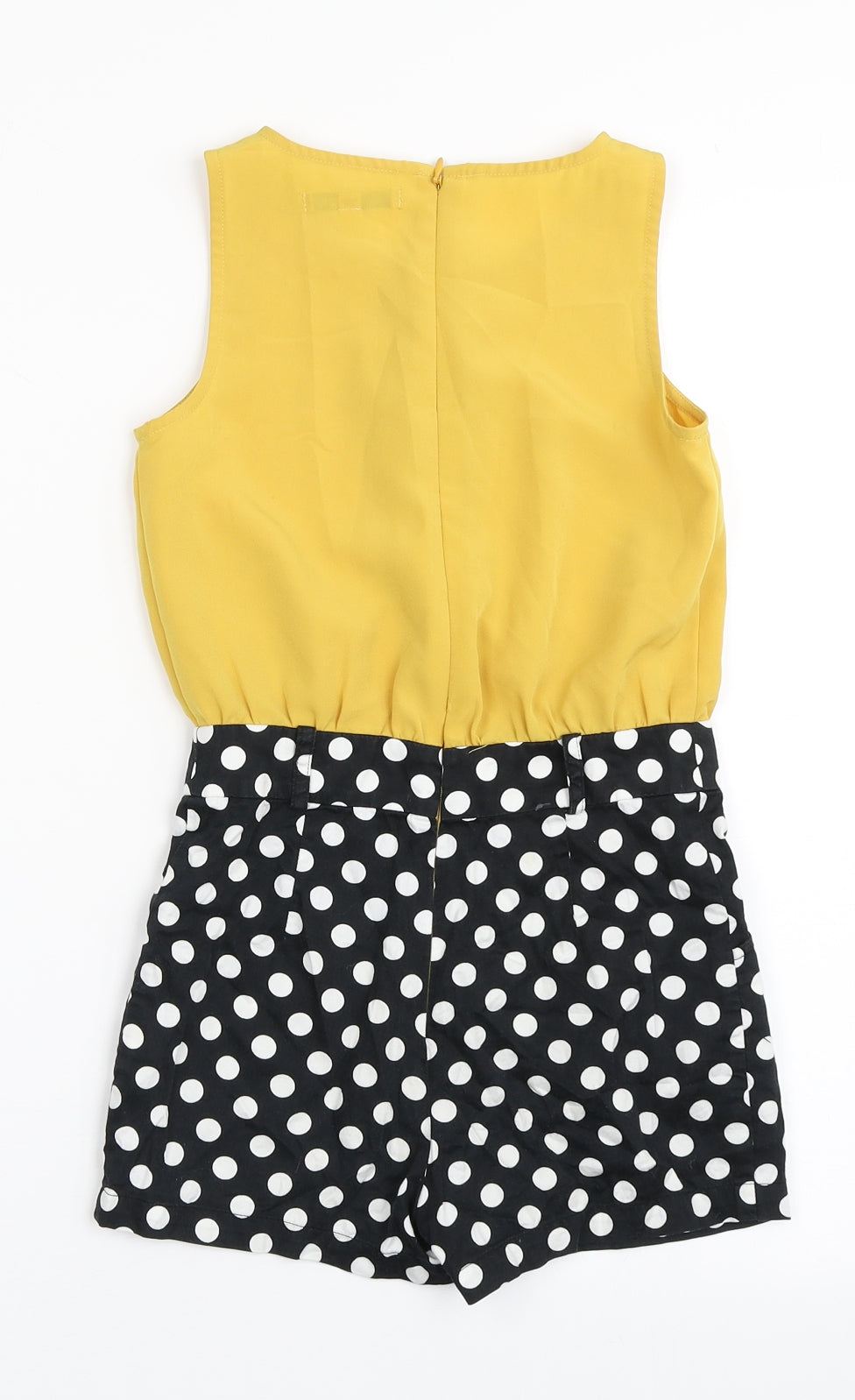 Autograph Girls Yellow Polka Dot 100% Cotton Playsuit One-Piece Size 7 Years  Zip