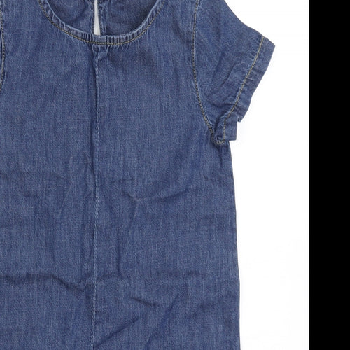 NEXT Girls Blue  100% Cotton A-Line  Size 5 Years  Round Neck Button