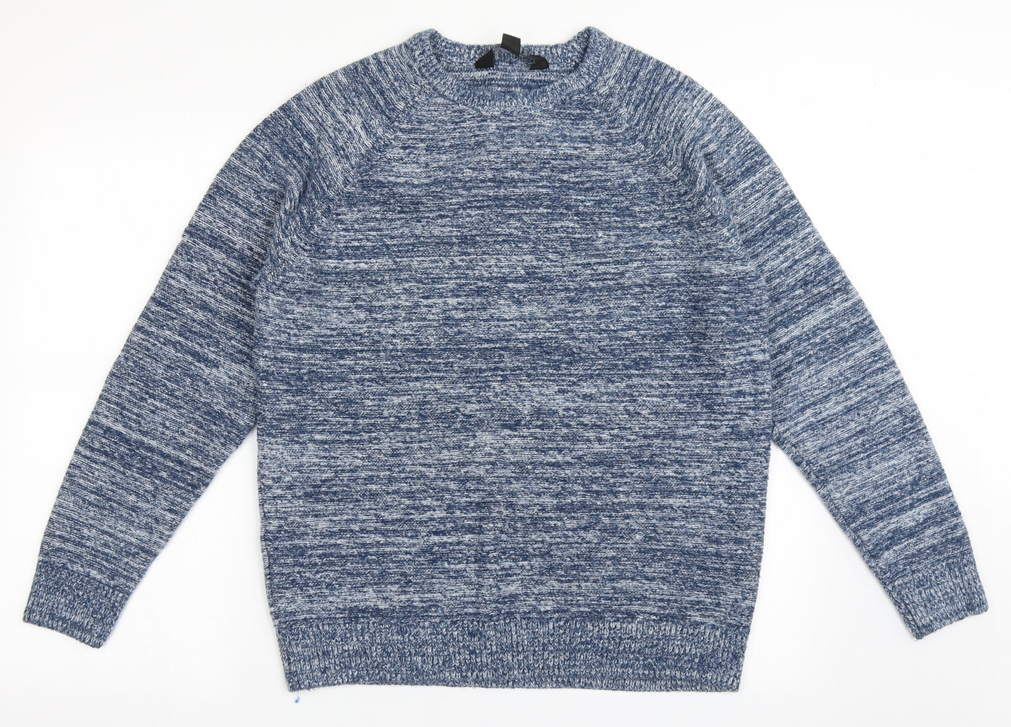 Cedar Wood State Mens Blue Round Neck  Acrylic Pullover Jumper Size M