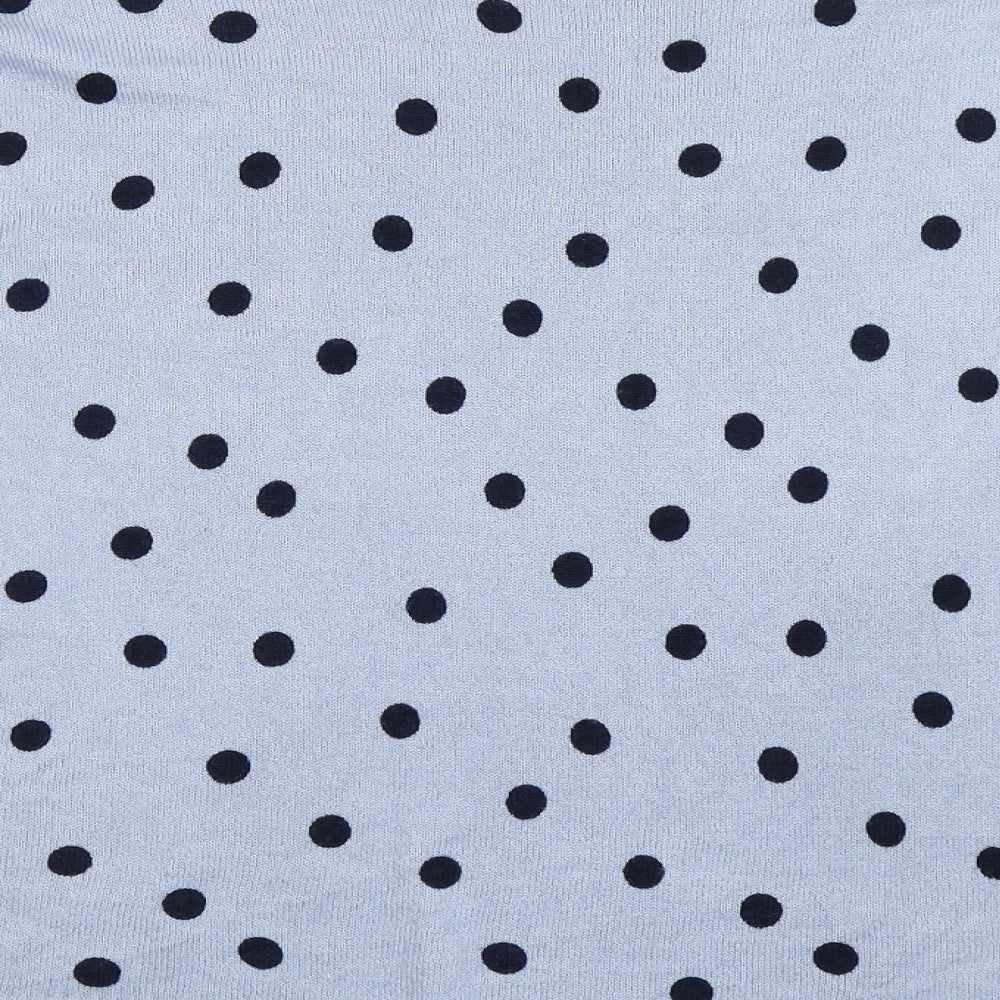 Papaya Womens Blue Round Neck Polka Dot Acrylic Pullover Jumper Size 18