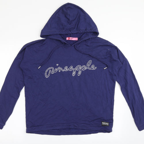 Pineapple Womens Blue  Viscose Pullover Hoodie Size S  Pullover