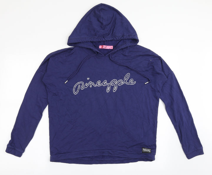 Pineapple Womens Blue Viscose Pullover Hoodie Size S Pullover